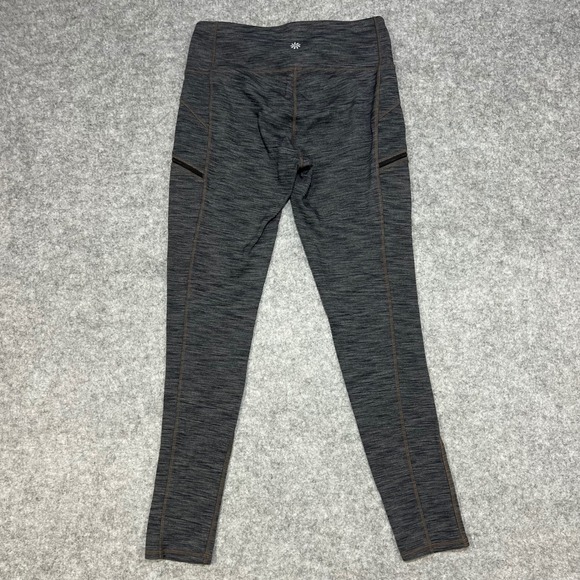 Athleta Grey Heathered Side Zip Pocket High Rise Leggings Women's Size S - Picture 3 of 6